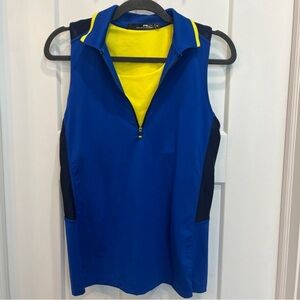 Ralph Lauren RLX Golf Women's Sleeveless Polo Shirt Tank Blue Medium